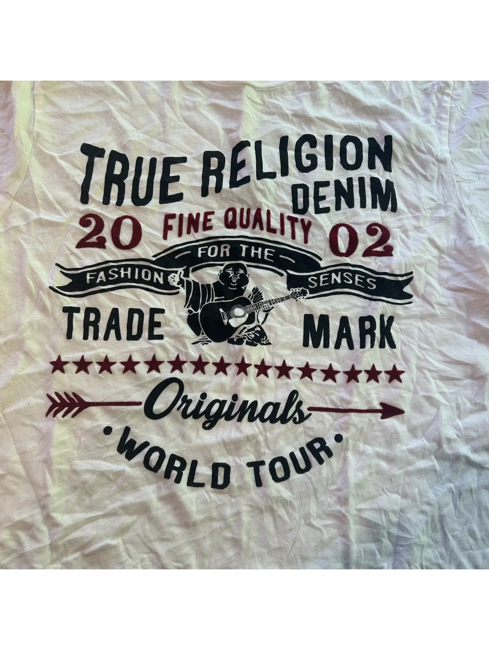 Vintage y2k True Religion white V-neck graphic T-shirt